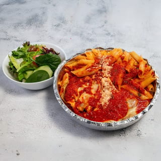Eggplant Parmigiana dinner